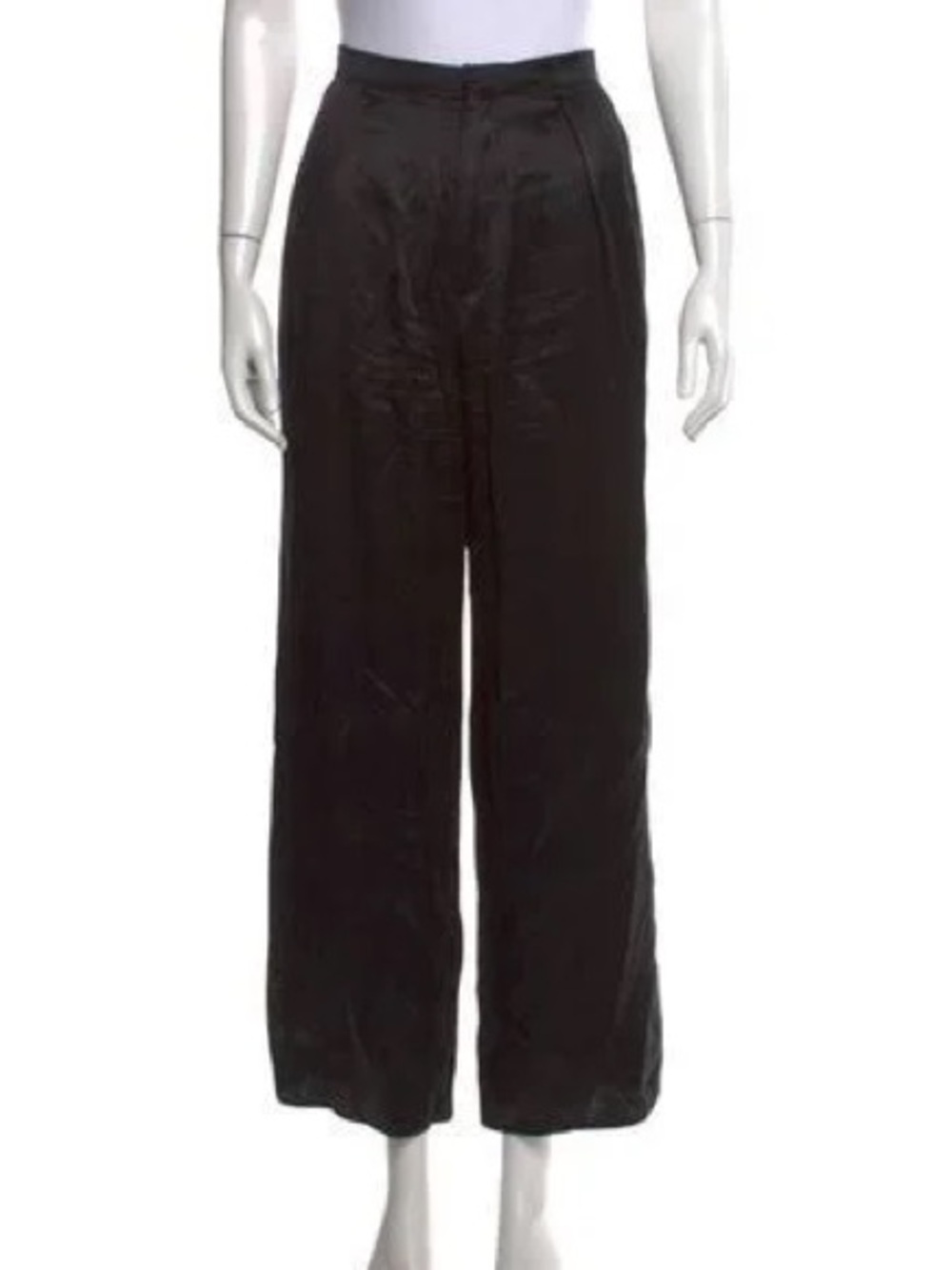 Reformation Black Wide-Leg Satin Pants - Women's Size 4